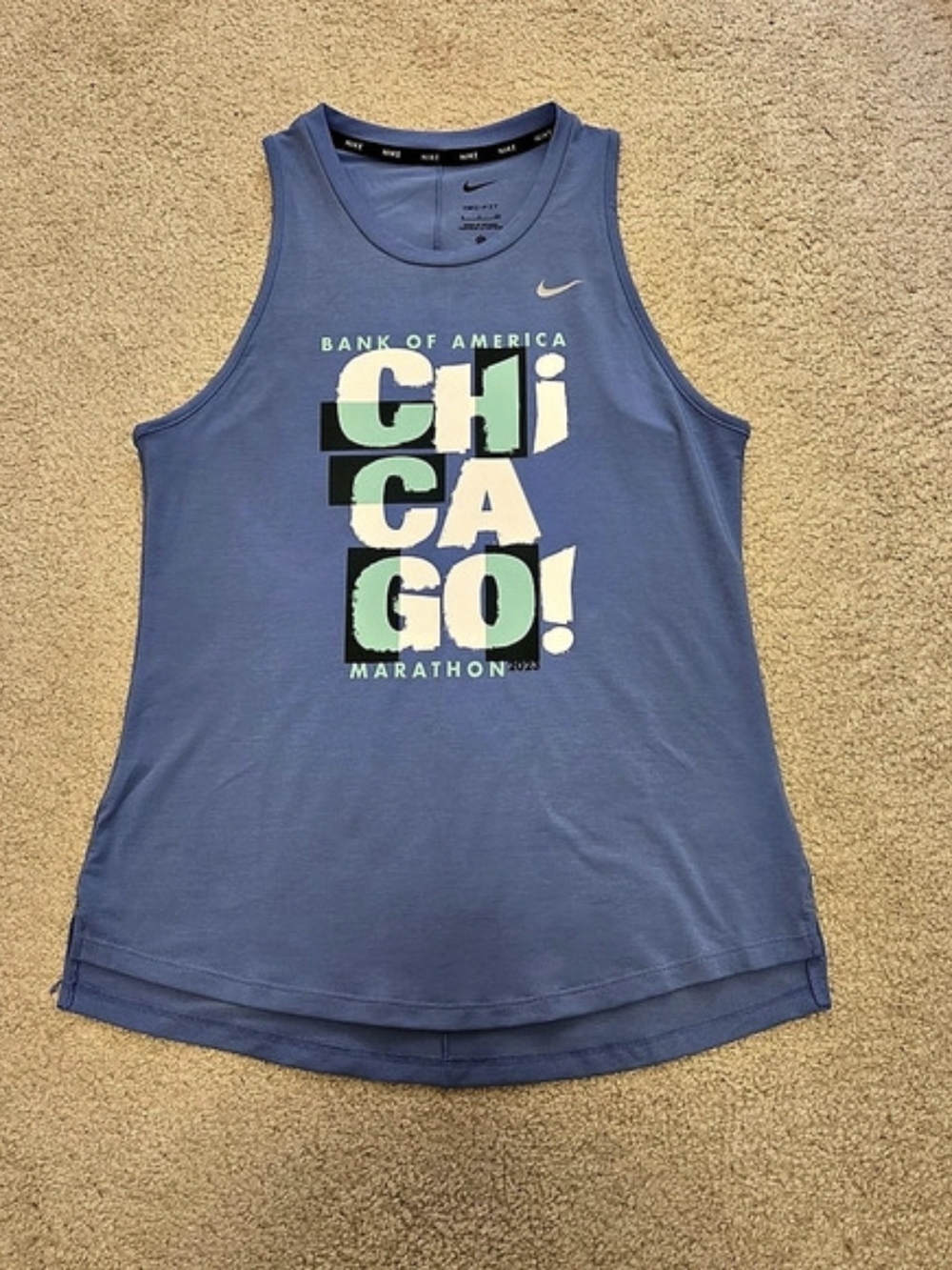 Women's Nike Bank of America Chicago Marathon 2023 Dri-FIT Tank Top Blue - S